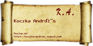 Koczka András névjegykártya