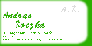 andras koczka business card